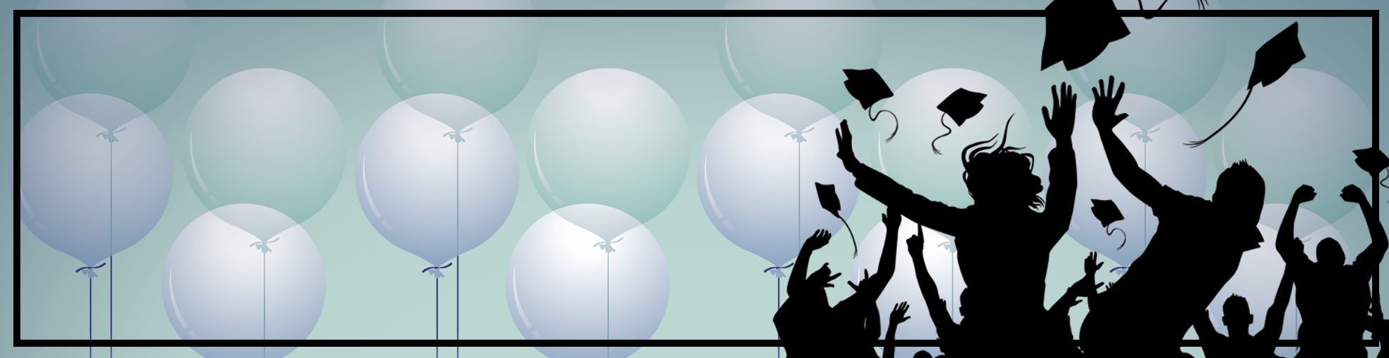 Graduation in the Age of COVID-19 - ballons and caps